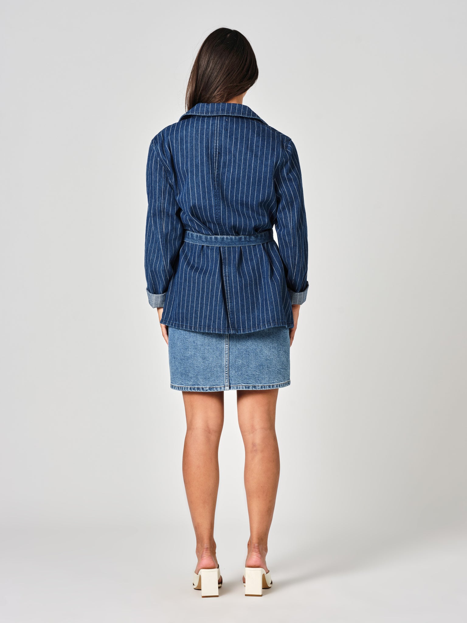 Veste en jean INES STRIPE