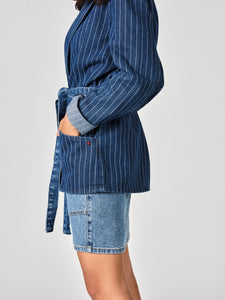 Veste en jean INES STRIPE