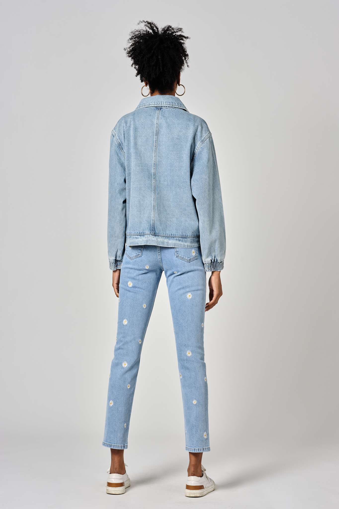 Veste en jean bleu oversize VICKY zip